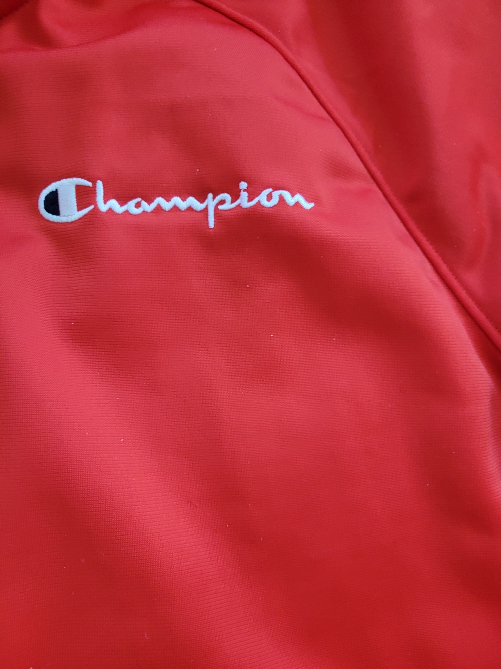 Champion Red Embroidered Logo Track Jacket